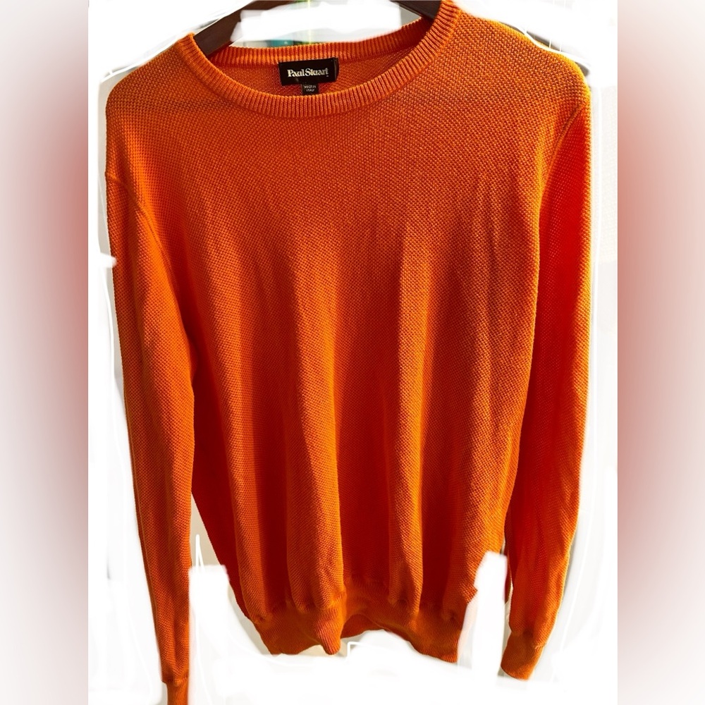 Paul Stuart Vibrant Orange cotton, crewneck Knitwear